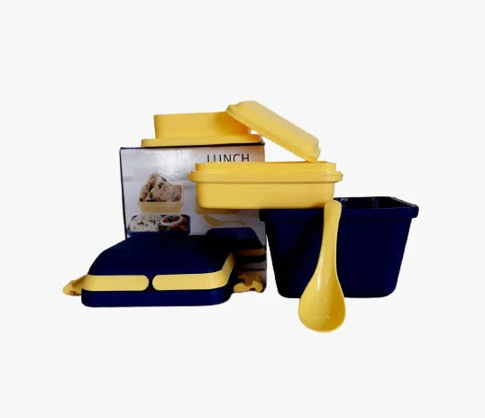 Easy Way Airtight Lunch Box Set of 3 Compartments with Handle & Push Lock
