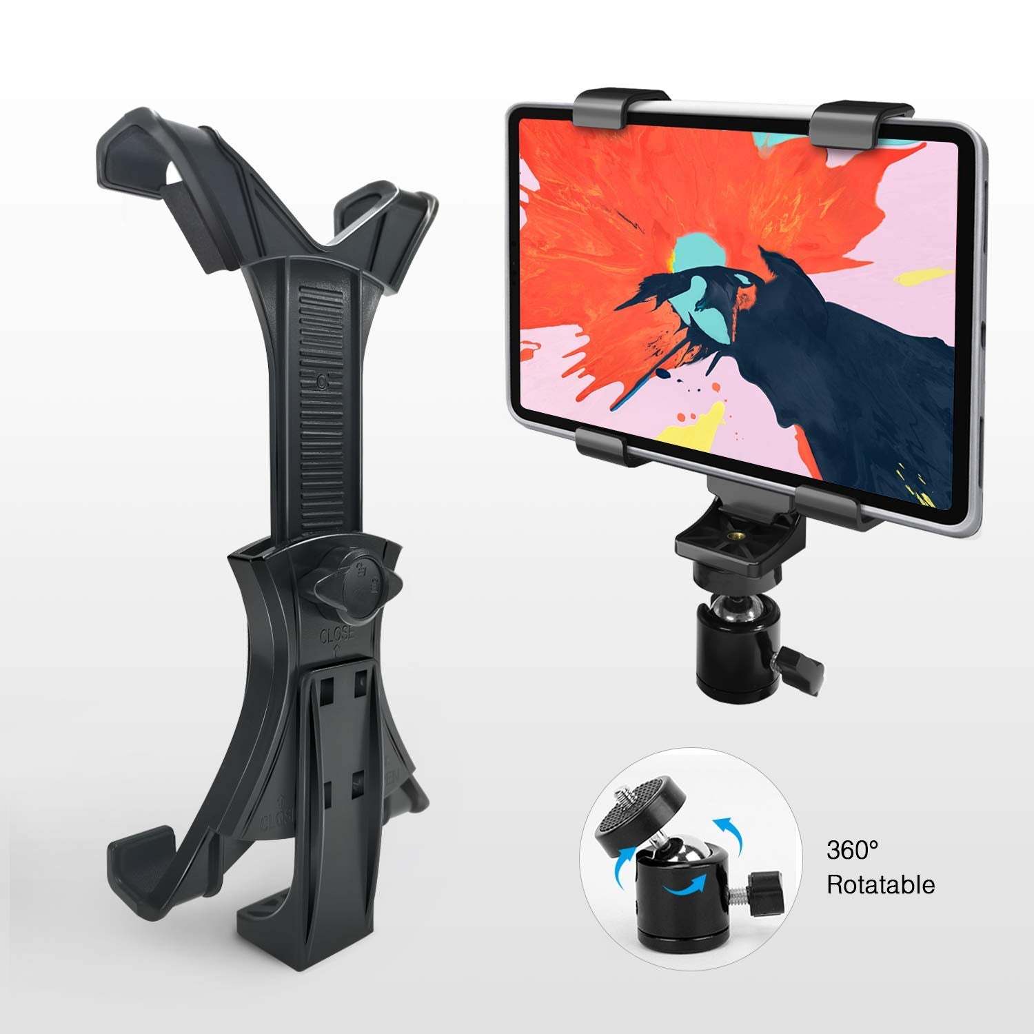 OAHU Universal Tablet Holder for Tripod & Monopod – 360° Rotation, 4.9"–7.9" Devices