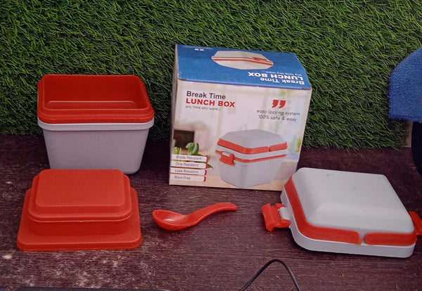 Easy Way Airtight Lunch Box Set of 3 Compartments with Handle & Push Lock