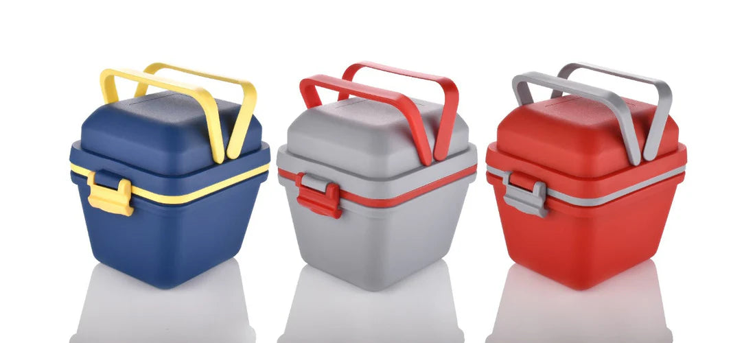 Easy Way Airtight Lunch Box Set of 3 Compartments with Handle & Push Lock